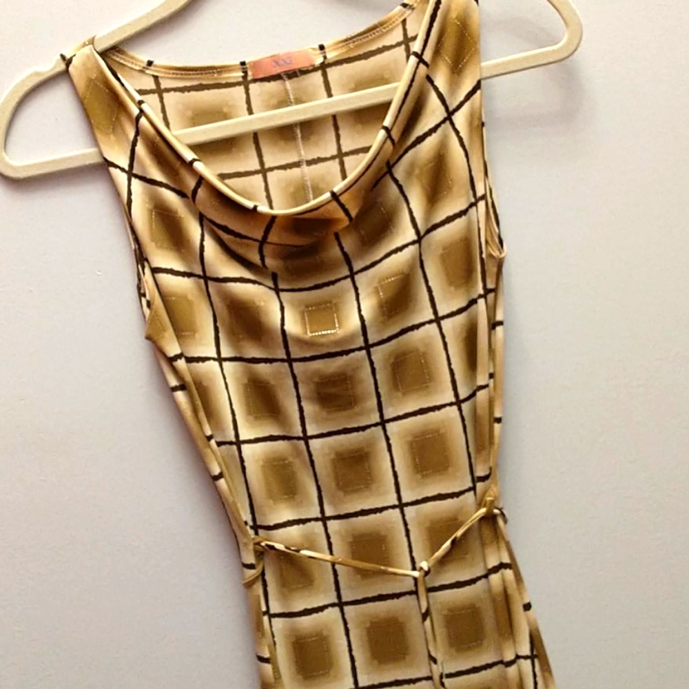 Sleeveless Tie Waist Dress - Size S
